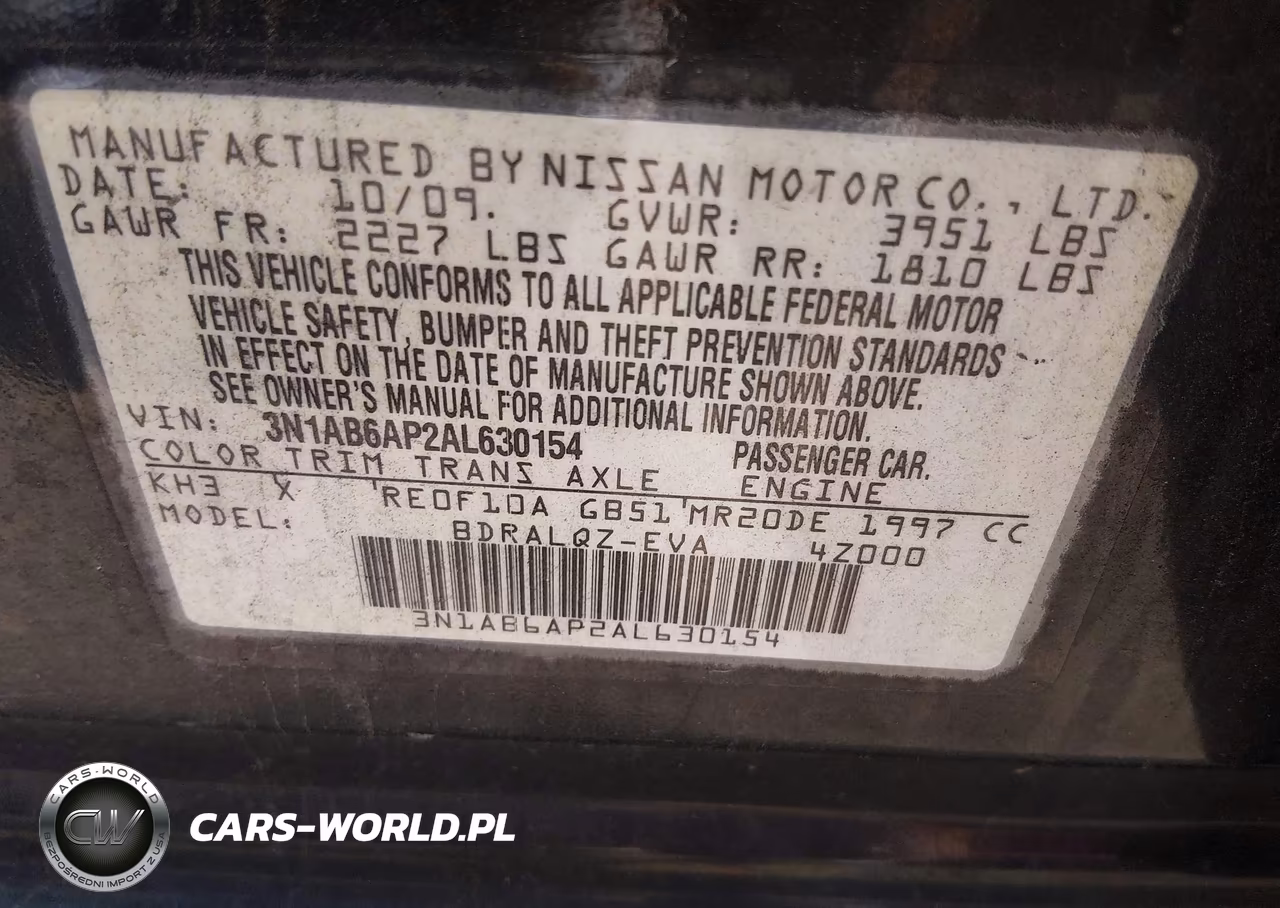2010 Nissan Sentra 2.0 VIN:3N1AB6AP2AL630154 - 9