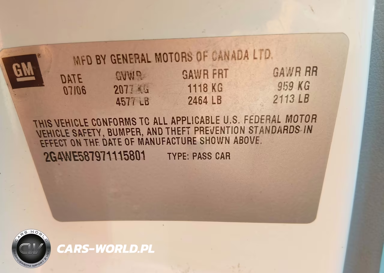 2007 Buick Lacrosse Cxs VIN:2G4WE587971115801 - 9