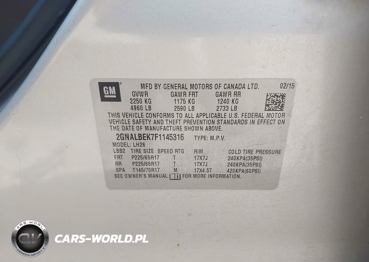 2015 Chevrolet Equinox Lt VIN:2GNALBEK7F1145316 - 9