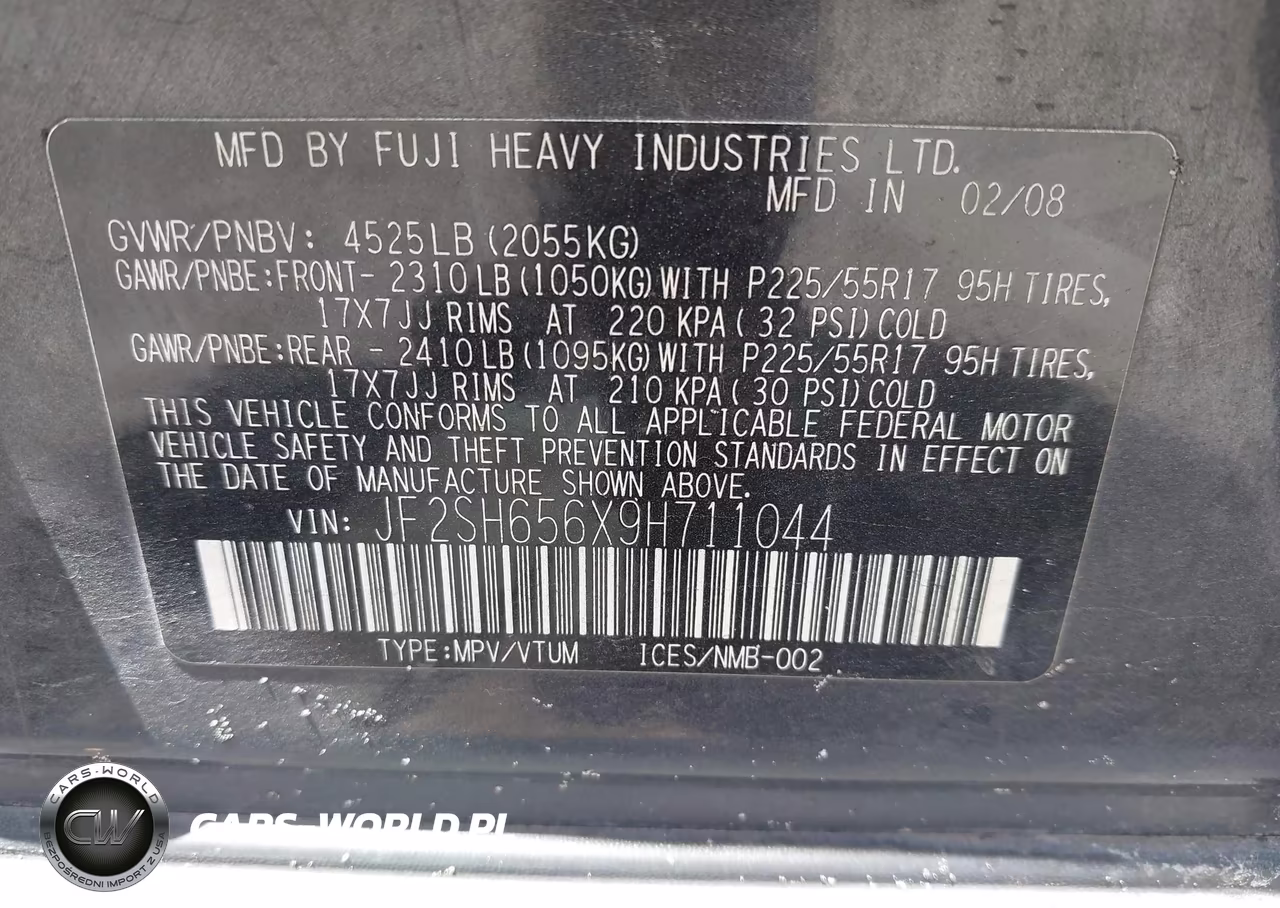 2009 Subaru Forester 2.5Xt VIN:JF2SH656X9H711044 - 9