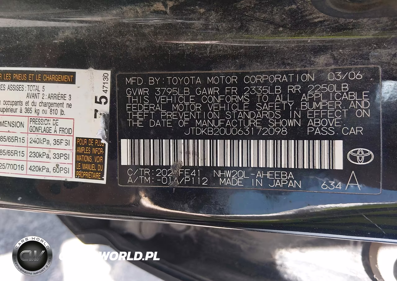 2006 Toyota Prius VIN:JTDKB20U063172098 - 9