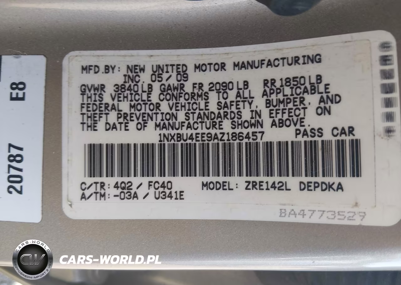 2010 Toyota Corolla Le VIN:1NXBU4EE9AZ186457 - 9