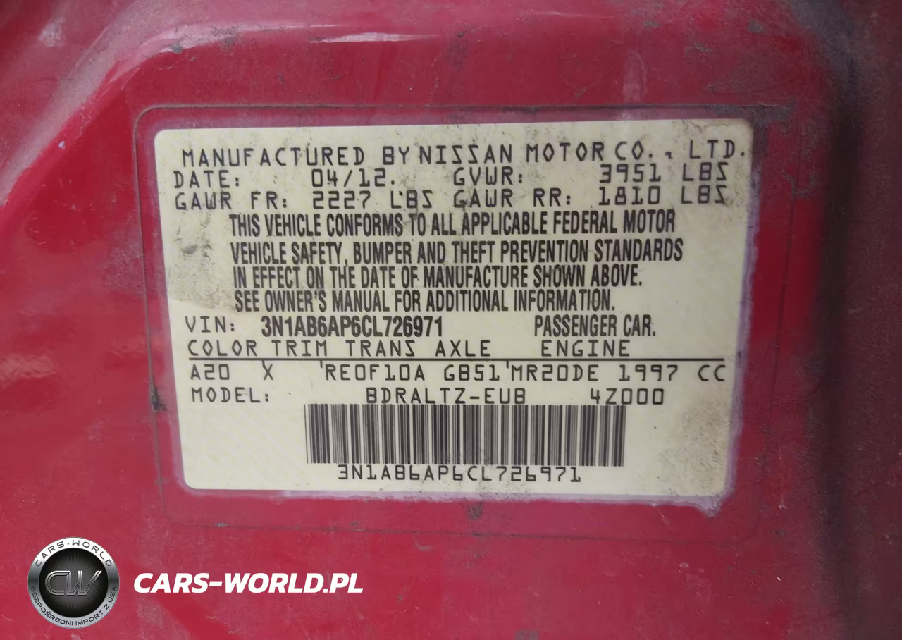 2012 Nissan Sentra 2.0 Sr VIN:3N1AB6AP6CL726971 - 9