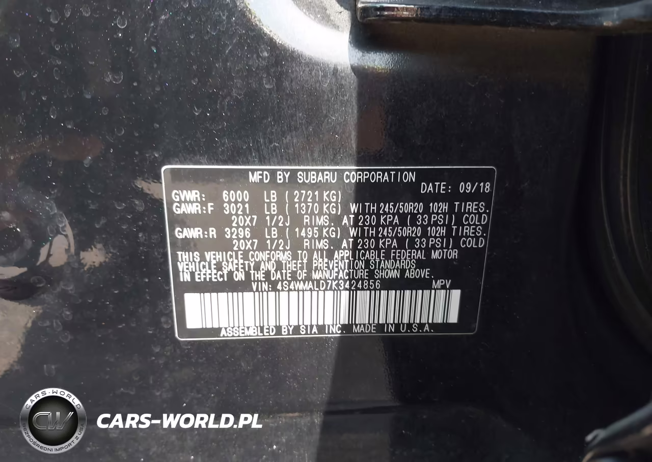 2019 Subaru Ascent Limited VIN:4S4WMALD7K3424856 - 9