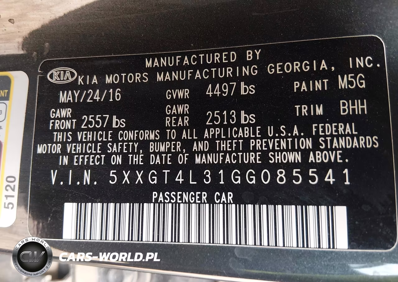 2016 Kia Optima Lx VIN:5XXGT4L31GG085541 - 9