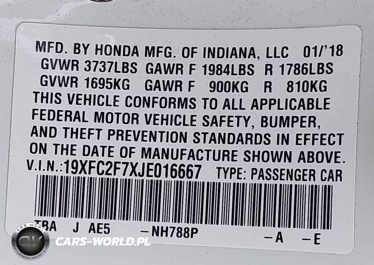2018 Honda Civic Ex VIN:19XFC2F7XJE016667 - 9