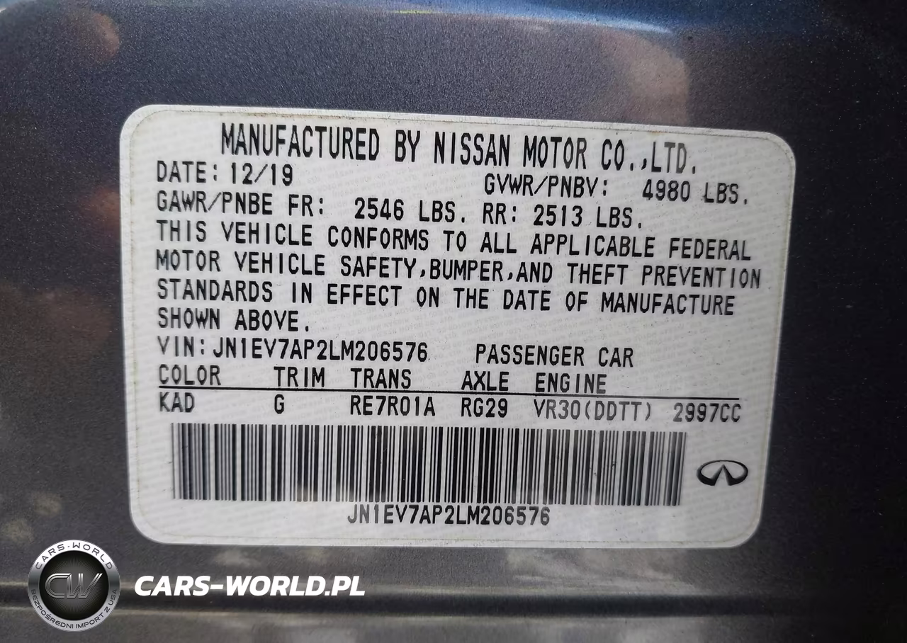 2020 Infiniti Q50 VIN:JN1EV7AP2LM206576 - 9