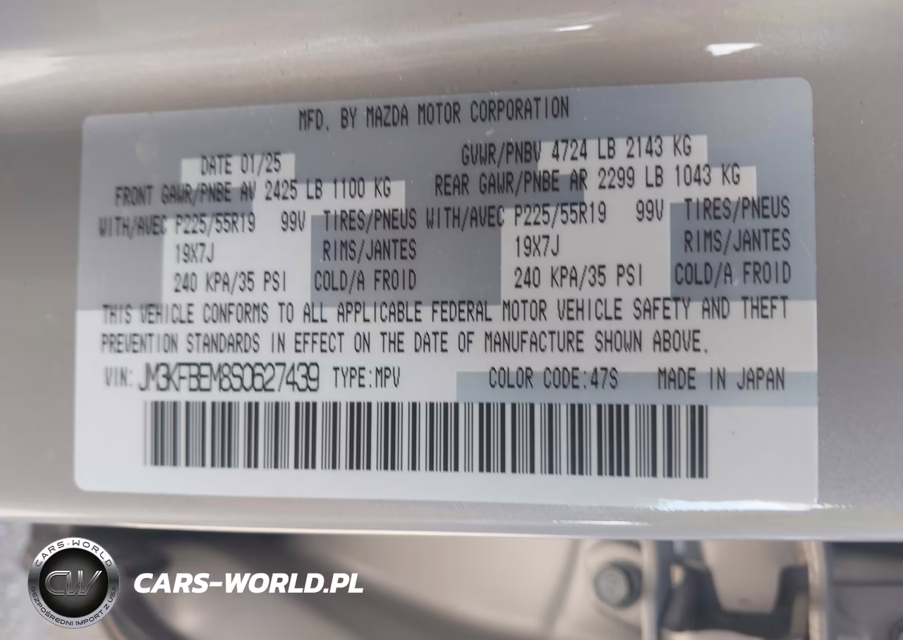 2025 Mazda Cx-5 2.5 S Premium Plus VIN:JM3KFBEM8S0627439 - 9