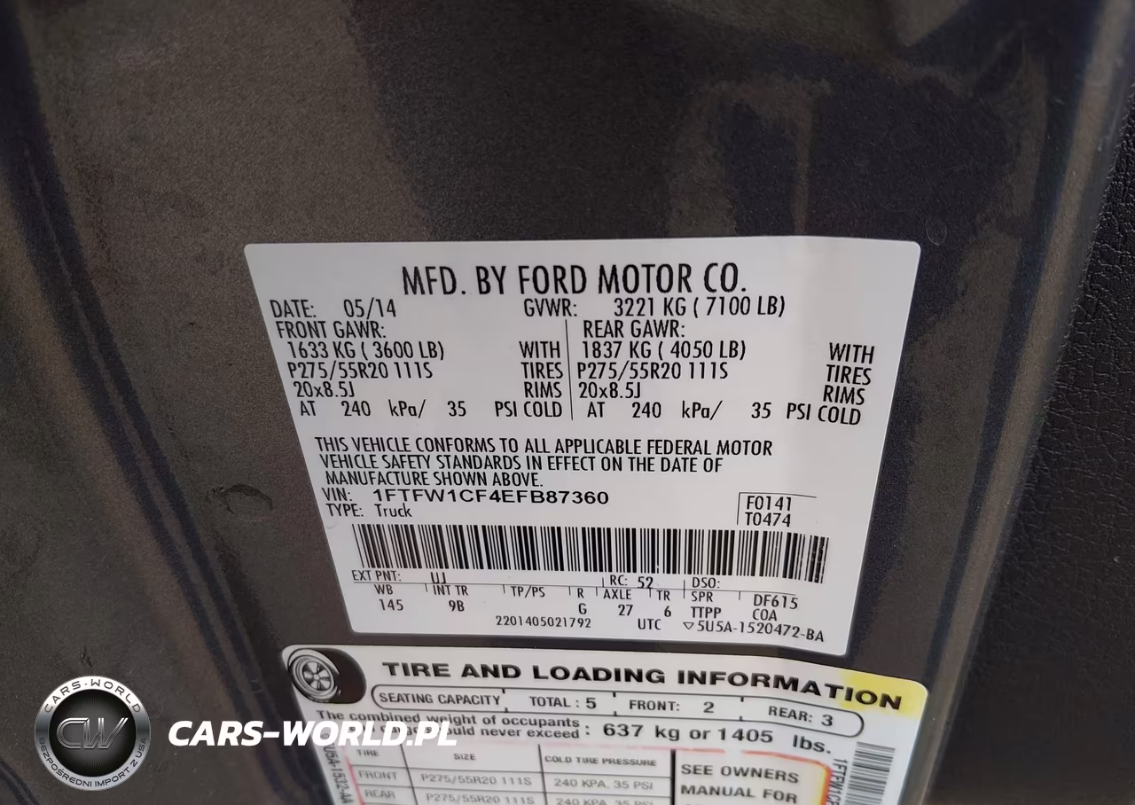 2014 Ford F-150 Platinum VIN:1FTFW1CF4EFB87360 - 9