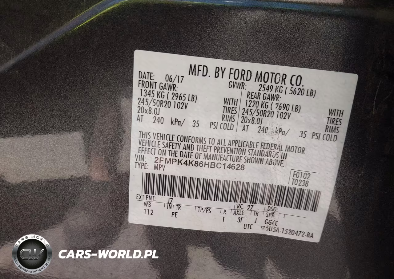 2017 Ford Edge Titanium VIN:2FMPK4K86HBC14628 - 9