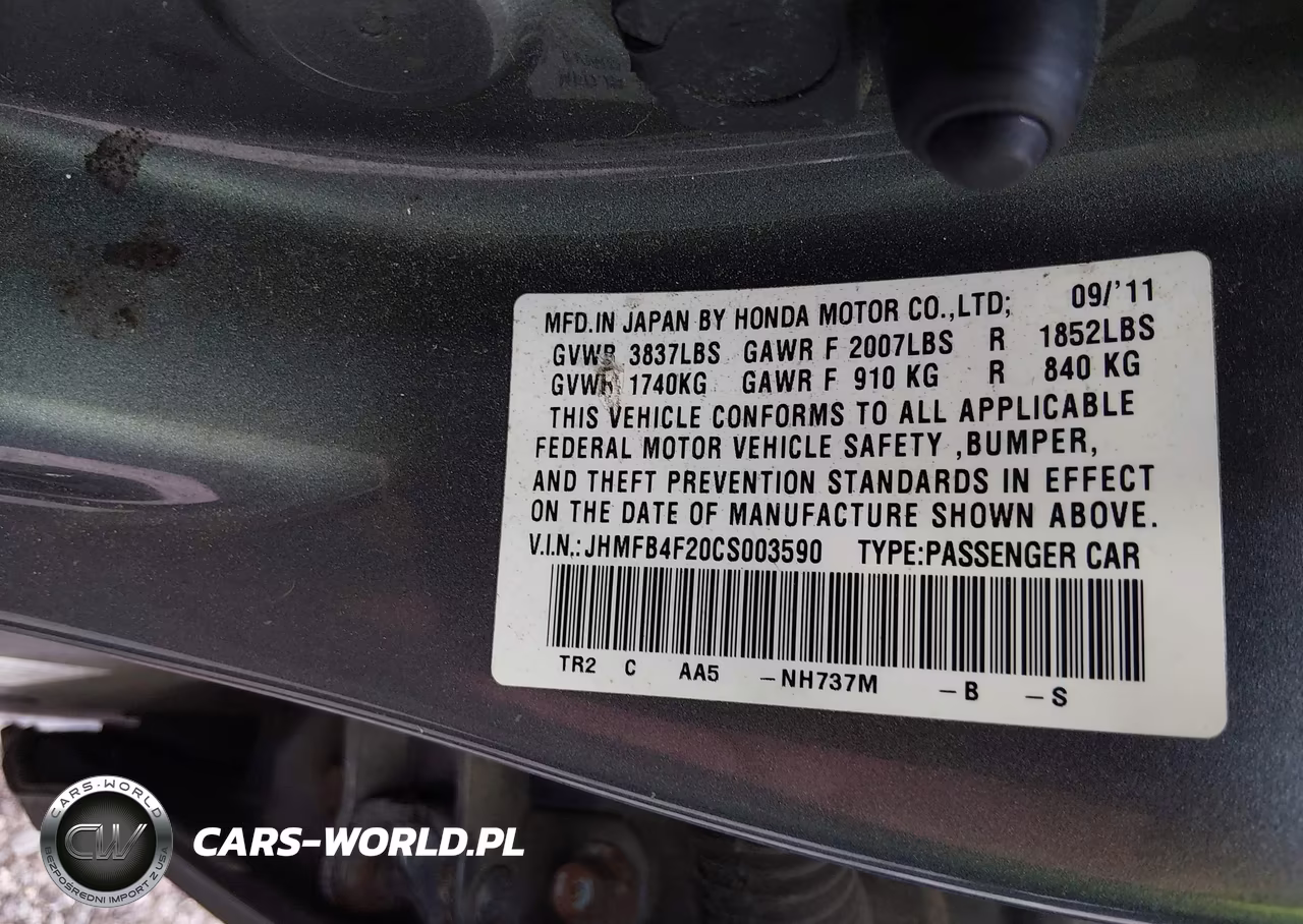 2012 Honda Civic Hybrid VIN:JHMFB4F20CS003590 - 9