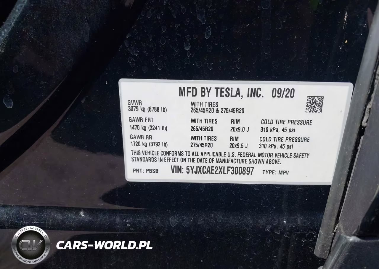 2020 Tesla Model X VIN:5YJXCAE2XLF300897 - 9