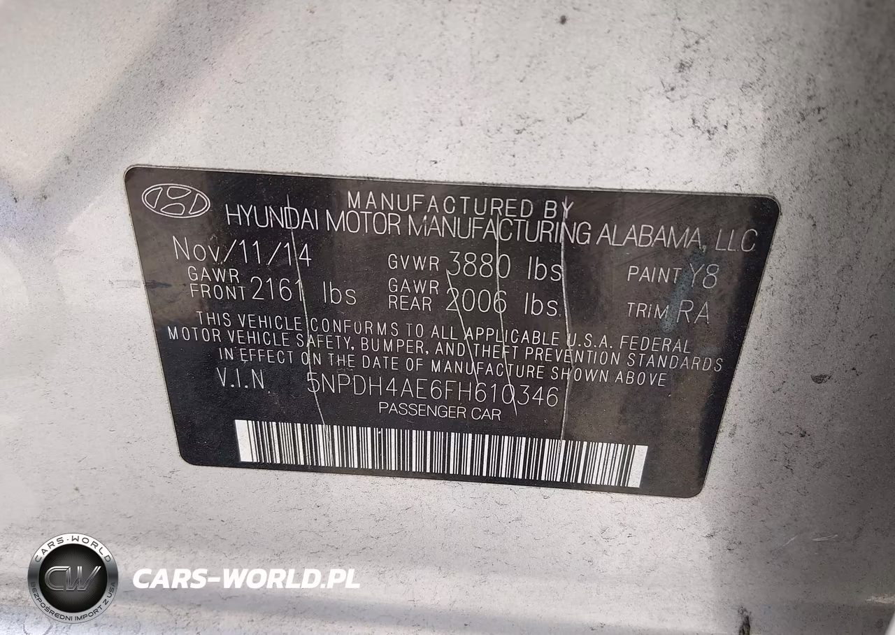 2015 Hyundai Elantra Se VIN:5NPDH4AE6FH610346 - 9
