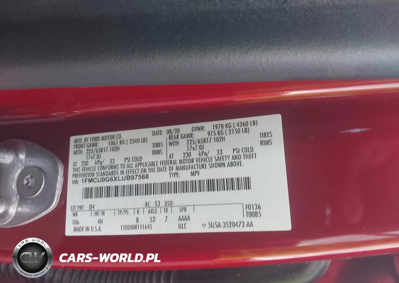 2020 Ford Escape Se VIN:1FMCU0G6XLUB97568 - 9
