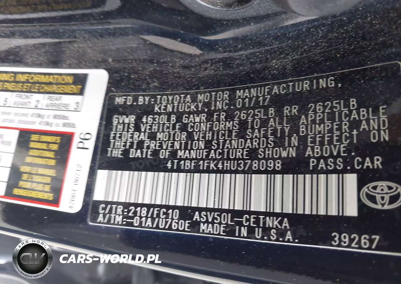 2017 Toyota Camry Le VIN:4T1BF1FK4HU378098 - 9