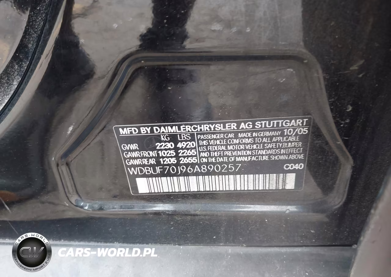 2006 Mercedes-Benz E 500 VIN:WDBUF70J96A890257 - 9