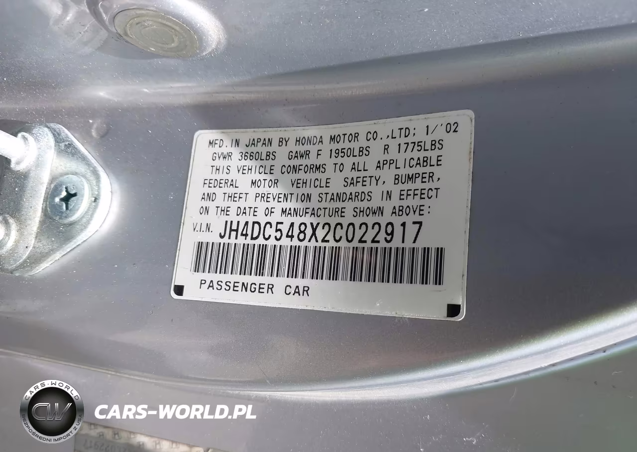 2002 Acura Rsx VIN:JH4DC548X2C022917 - 9