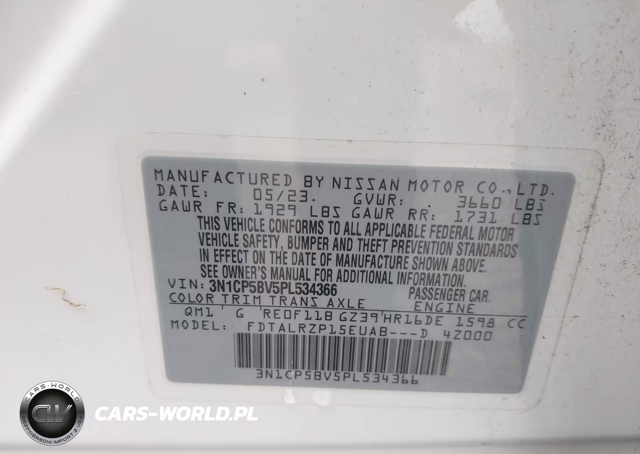 2023 Nissan Kicks S Xtronic Cvt VIN:3N1CP5BV5PL534366 - 9