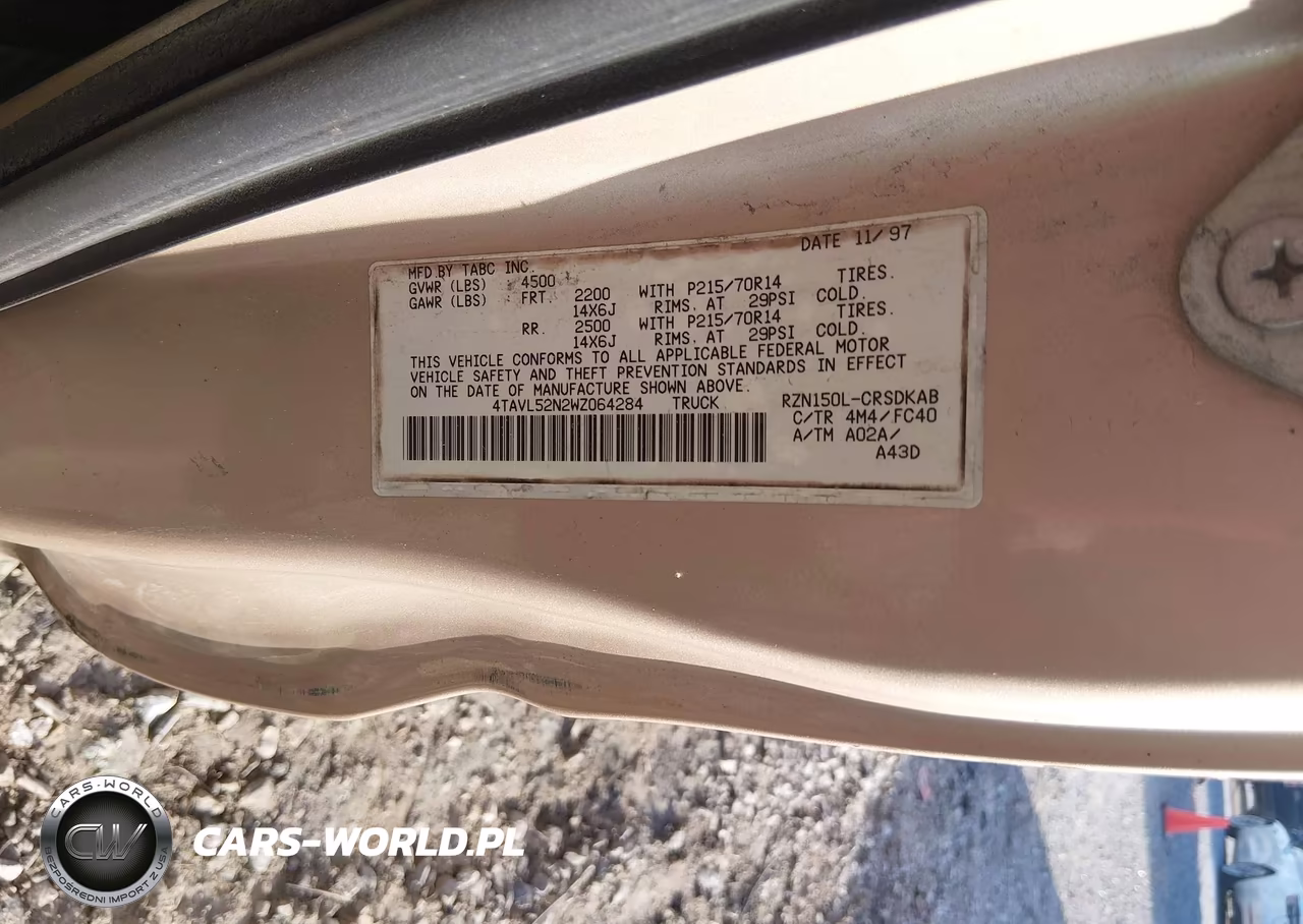 1998 Toyota Tacoma VIN:4TAVL52N2WZ064284 - 9