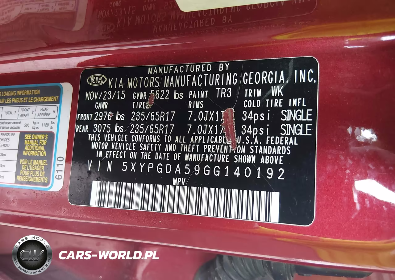 2016 Kia Sorento 3.3L Lx VIN:5XYPGDA59GG140192 - 9