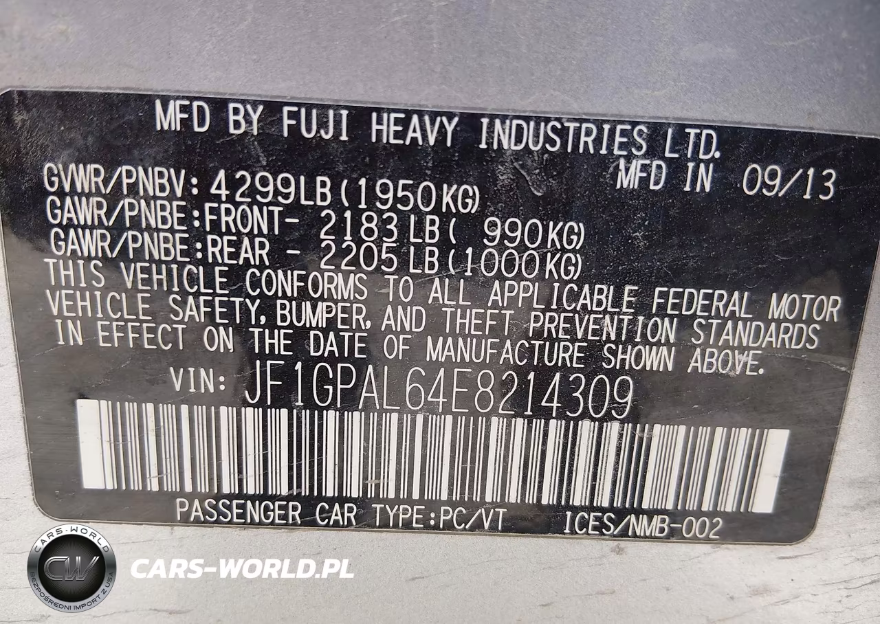 2014 Subaru Impreza 2.0I Sport Premium VIN:JF1GPAL64E8214309 - 9