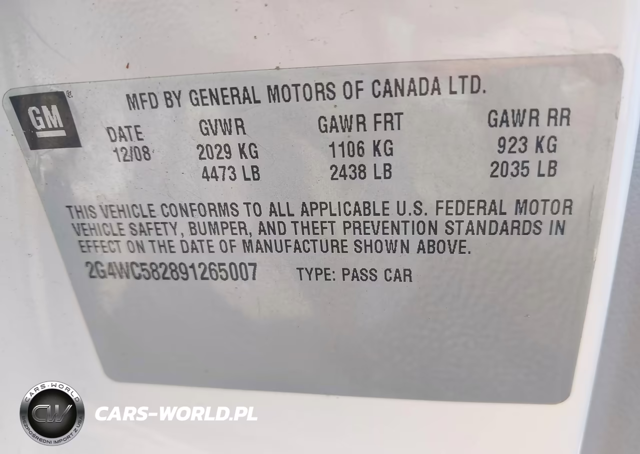 2009 Buick Lacrosse Cx VIN:2G4WC582891265007 - 9