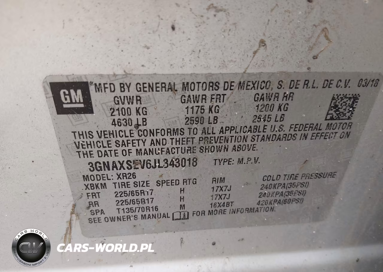 2018 Chevrolet Equinox Lt VIN:3GNAXSEV6JL343018 - 9