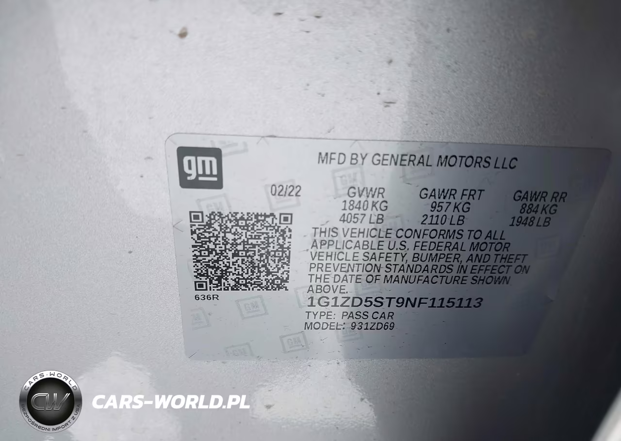 2022 Chevrolet Malibu Fwd Lt VIN:1G1ZD5ST9NF115113 - 9