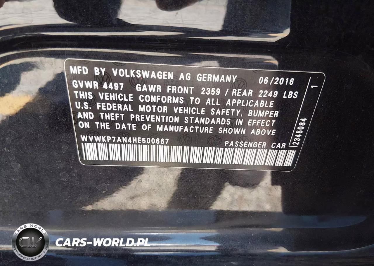 2017 Volkswagen Cc 2.0T Sport VIN:WVWKP7AN4HE500667 - 9
