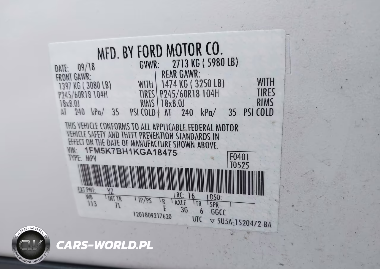 2019 Ford Explorer VIN:1FM5K7BH1KGA18475 - 9