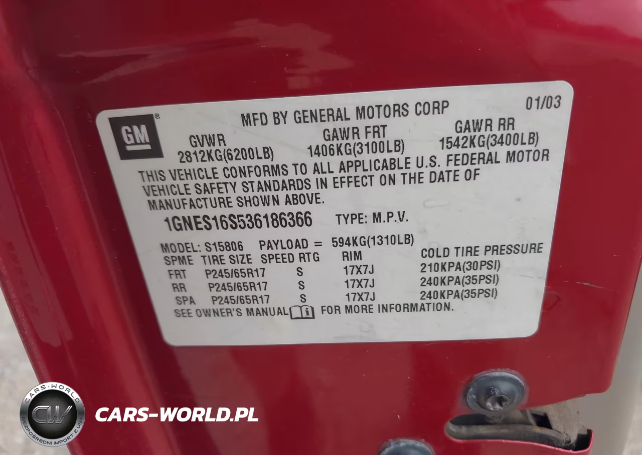 2003 Chevrolet Trailblazer Ext Lt VIN:1GNES16S536186366 - 9