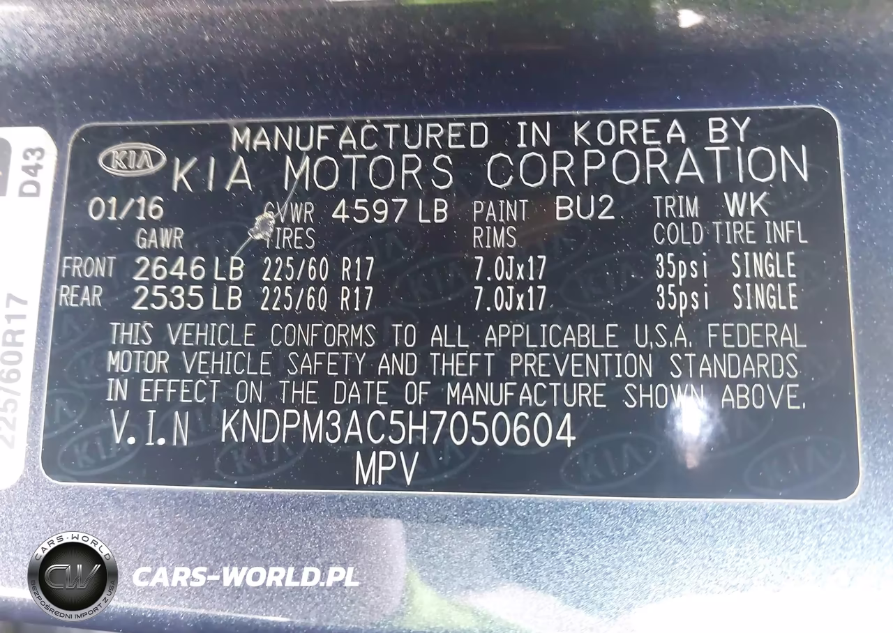 2017 Kia Sportage Lx VIN:KNDPM3AC5H7050604 - 9