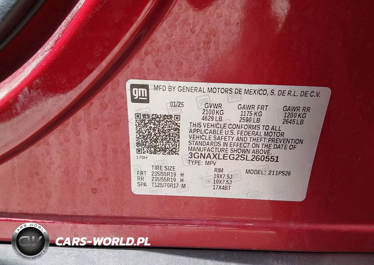 2025 Chevrolet Equinox Fwd Rs VIN:3GNAXLEG2SL260551 - 9