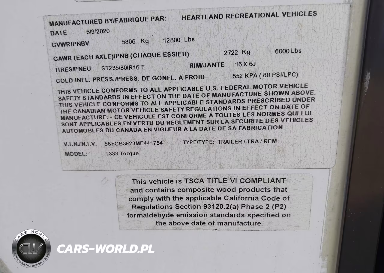 2021 Heartland T333 Torque VIN:5SFCB3923ME441754 - 9