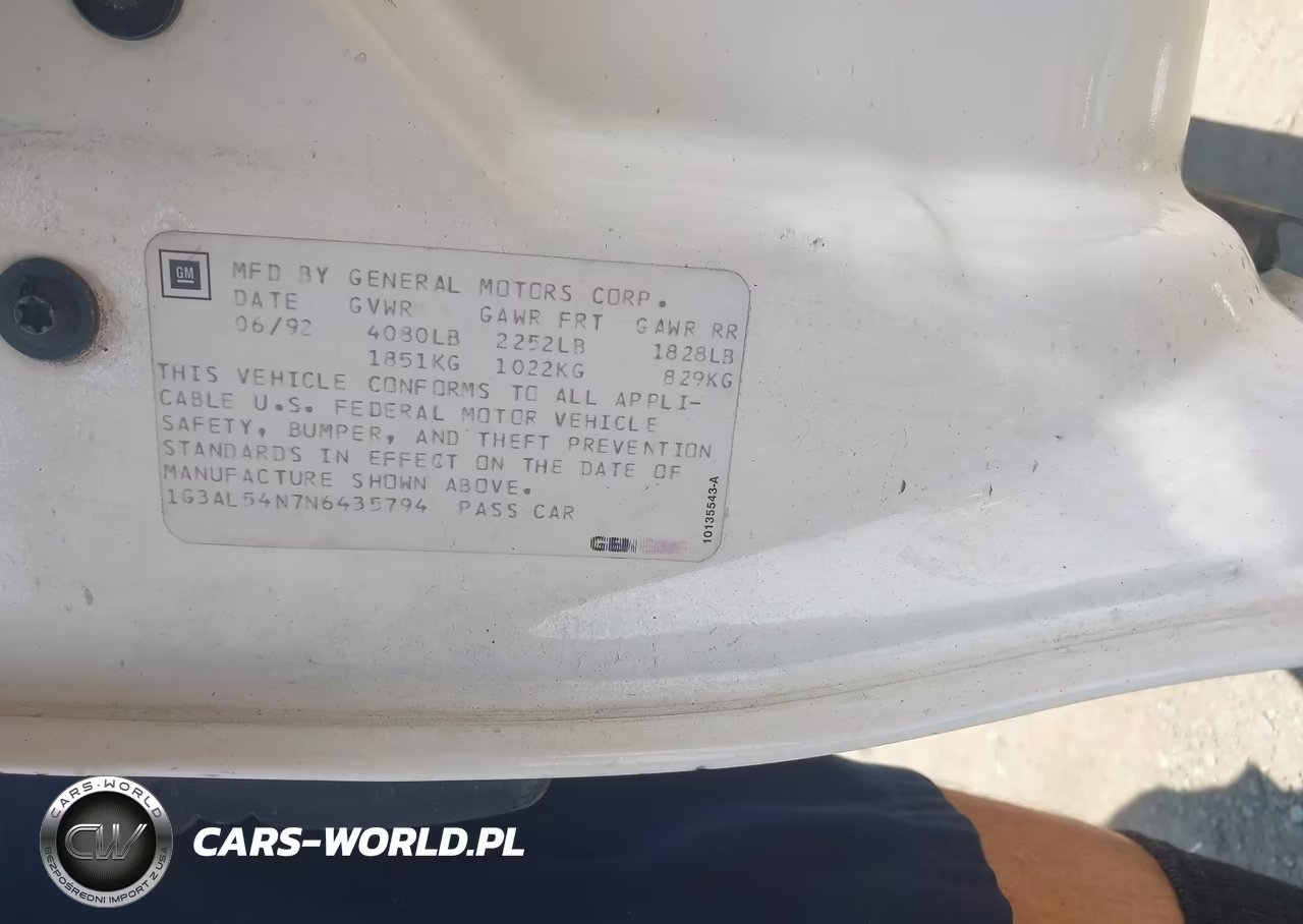 1992 Oldsmobile Cutlass Ciera S VIN:1G3AL54N7N6435794 - 9