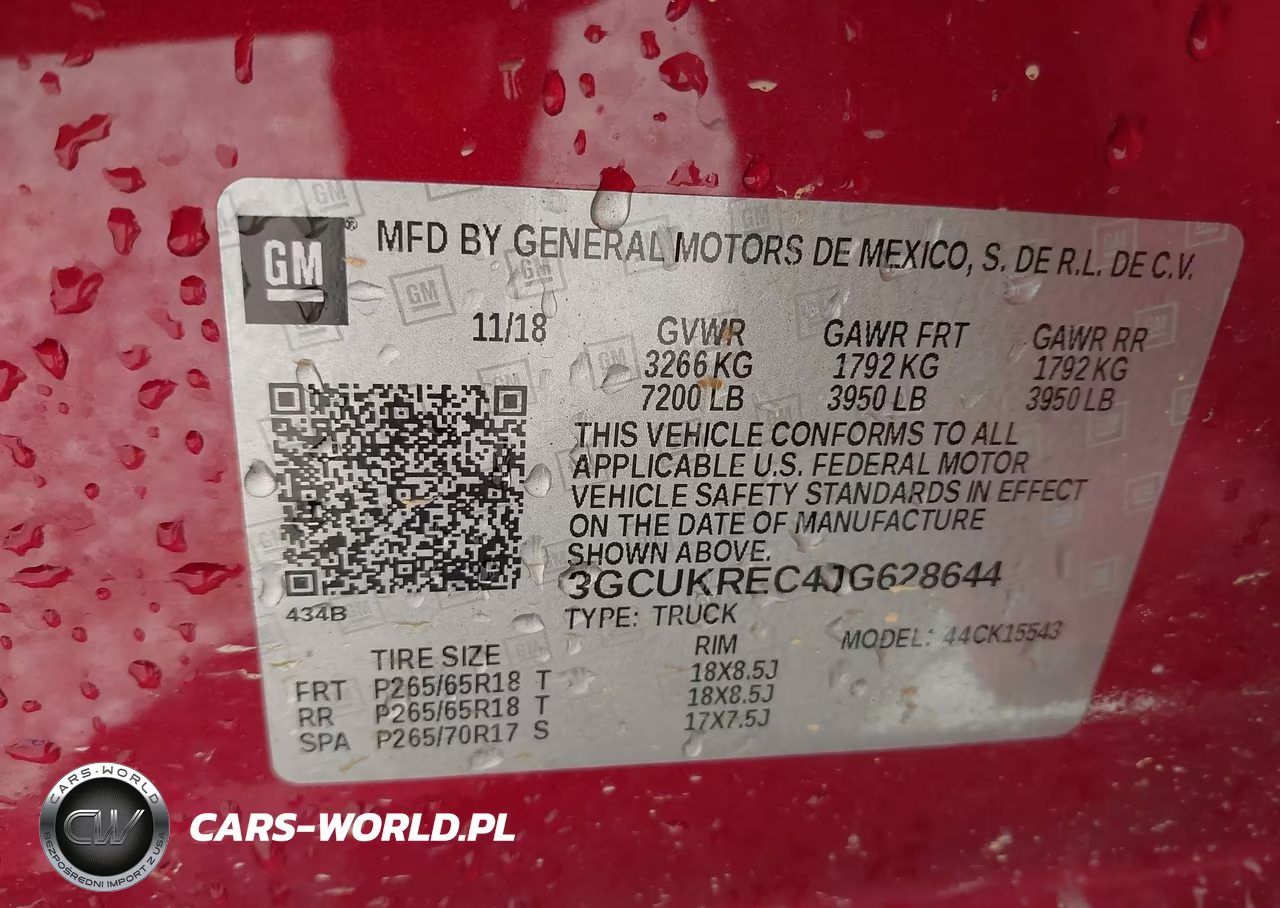 2018 Chevrolet Silverado 1500 2Lt VIN:3GCUKREC4JG628644 - 9
