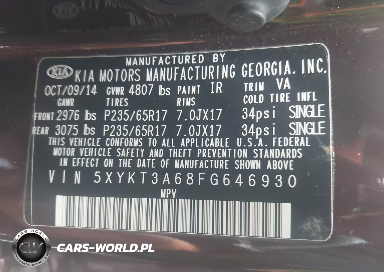 2015 Kia Sorento Lx VIN:5XYKT3A68FG646930 - 9