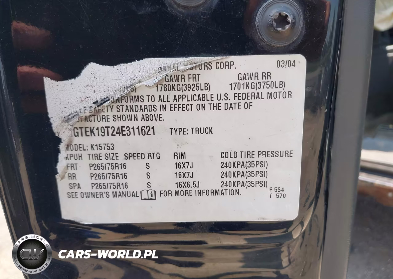 2004 GMC Sierra 1500 Slt VIN:1GTEK19T24E311621 - 9