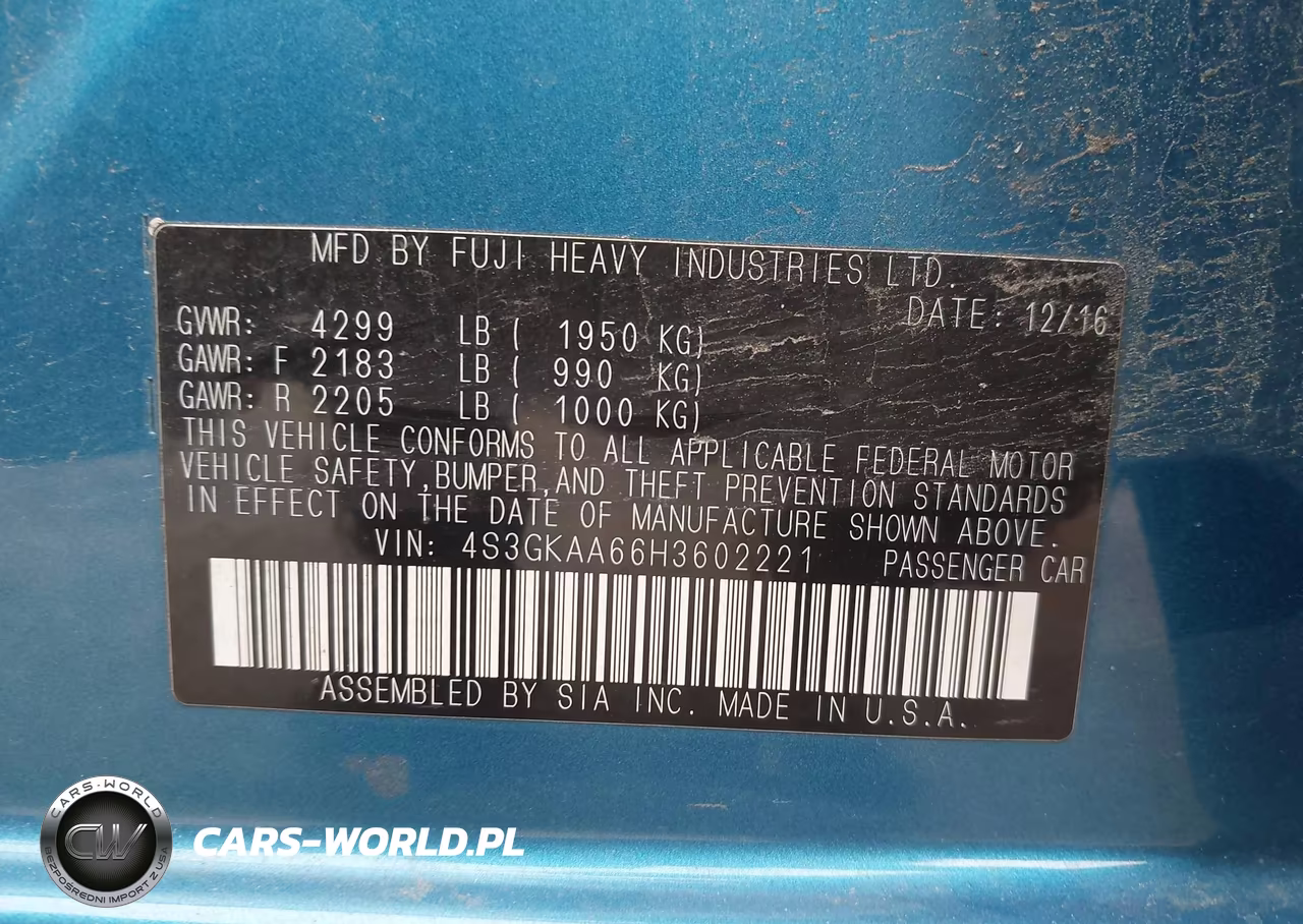 2017 Subaru Impreza 2.0I VIN:4S3GKAA66H3602221 - 9