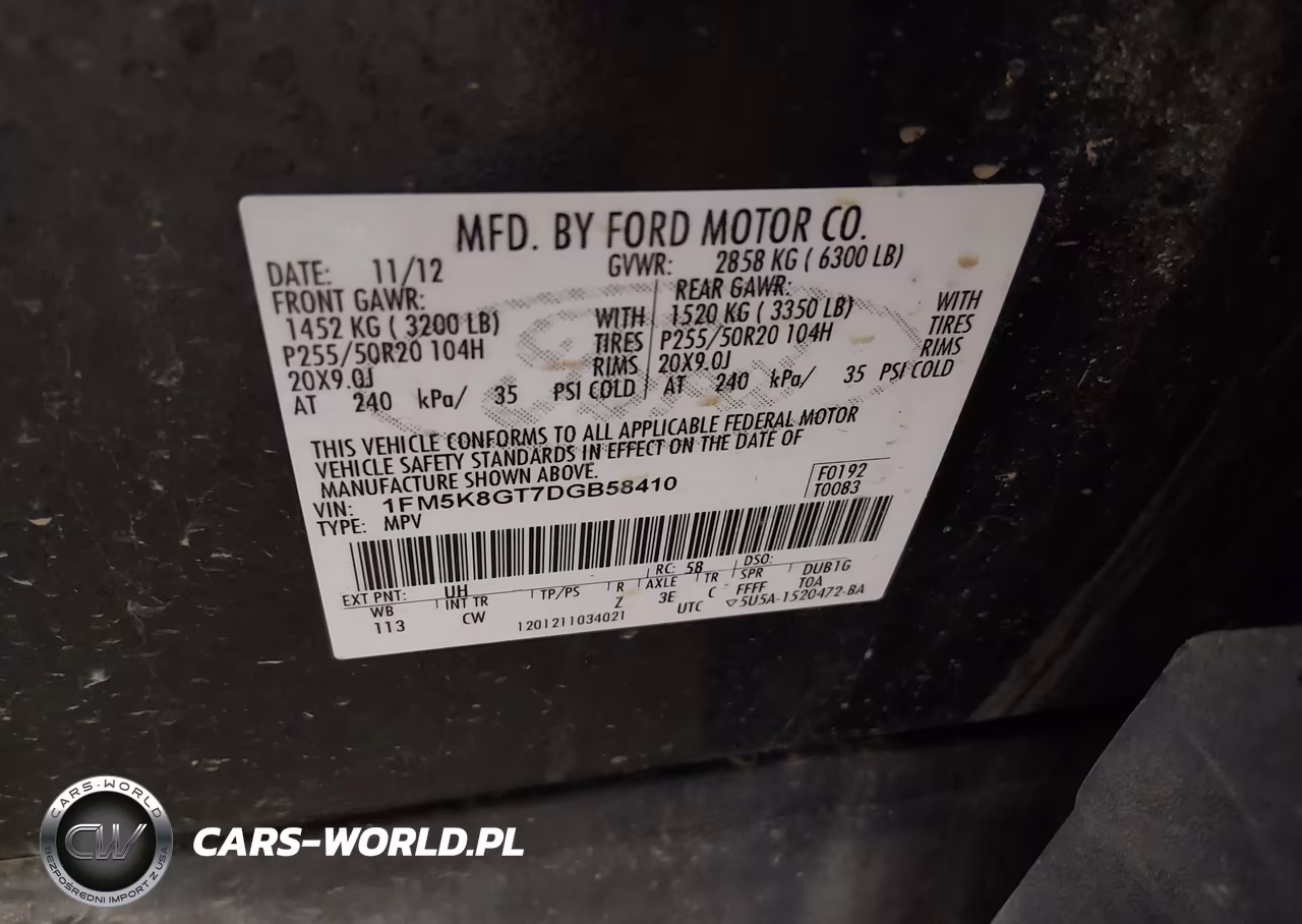 2013 Ford Explorer Sport VIN:1FM5K8GT7DGB58410 - 9