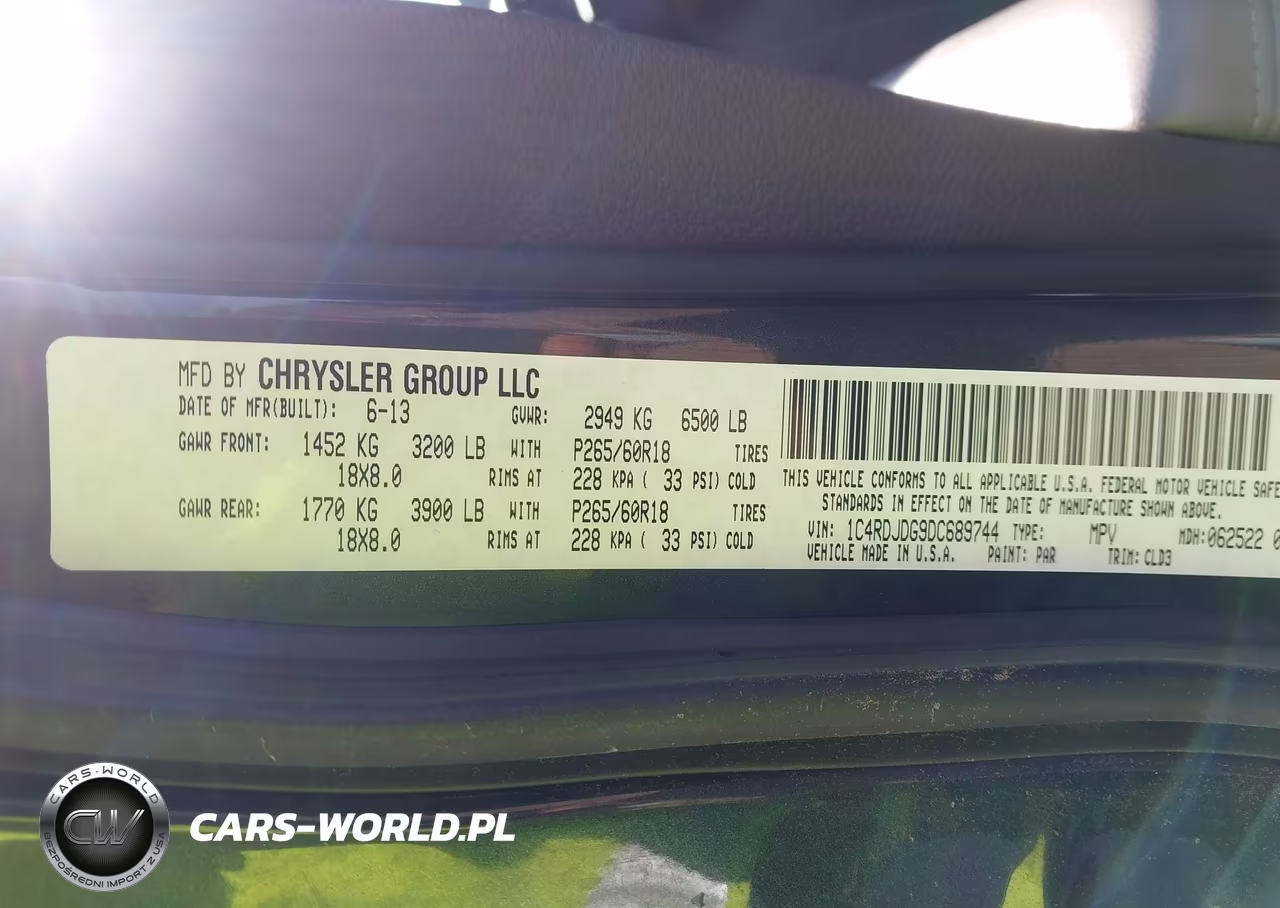 2013 Dodge Durango Crew VIN:1C4RDJDG9DC689744 - 9