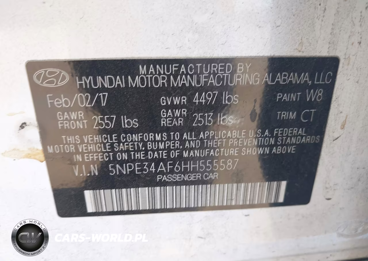 2017 Hyundai Sonata Sport VIN:5NPE34AF6HH555587 - 9