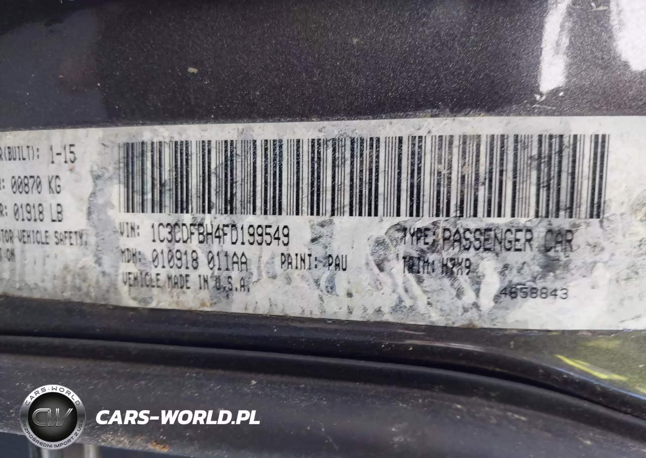 2015 Dodge Dart Sxt VIN:1C3CDFBH4FD199549 - 9