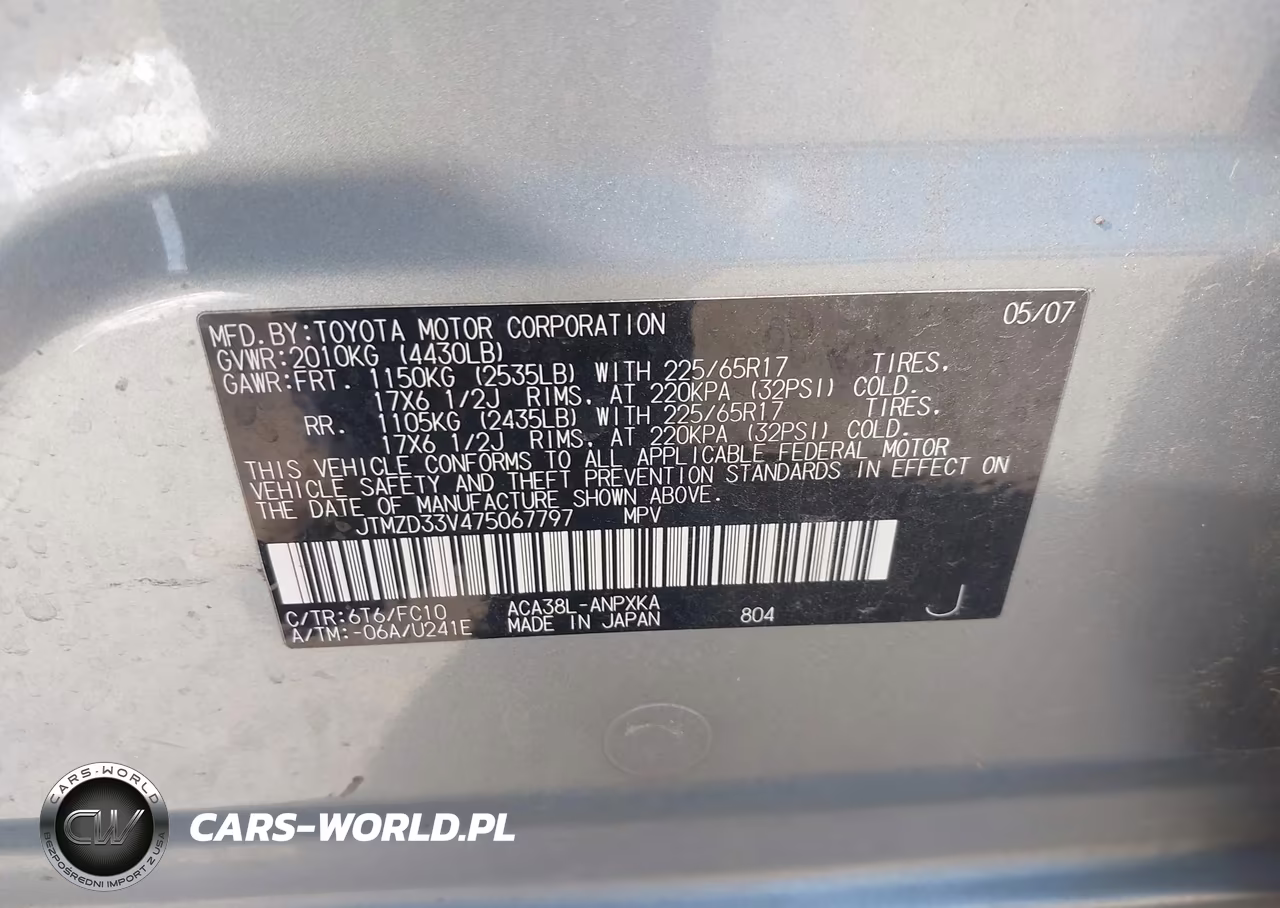 2007 Toyota Rav4 VIN:JTMZD33V475067797 - 9