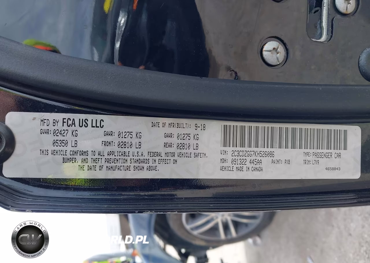 2019 Dodge Challenger Sxt Awd VIN:2C3CDZGG7KH526086 - 9