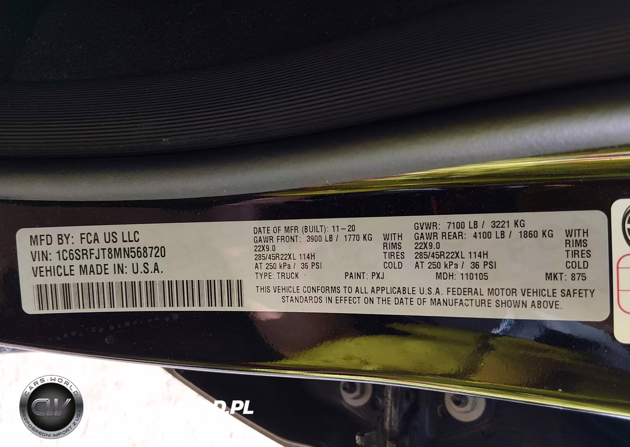 2021 Ram 1500 Laramie 4X4 5'7 Box VIN:1C6SRFJT8MN568720 - 9