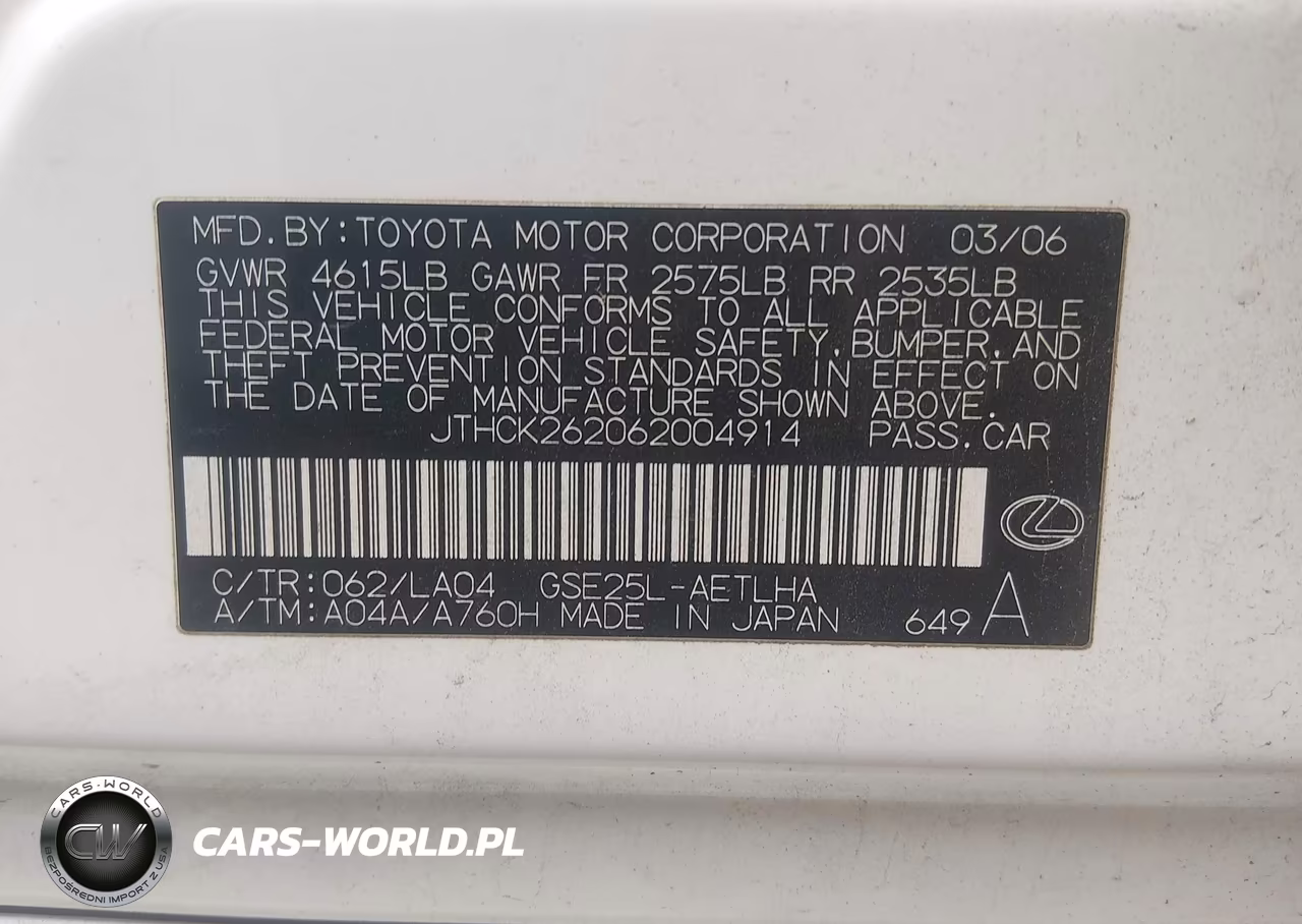 2006 Lexus Is 250 VIN:JTHCK262062004914 - 9