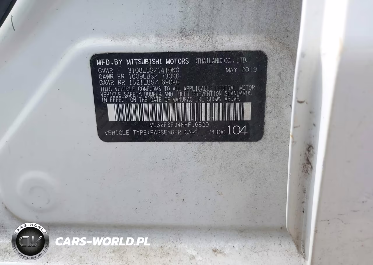 2019 Mitsubishi Mirage G4 Es-Rf VIN:ML32F3FJ4KHF16820 - 9