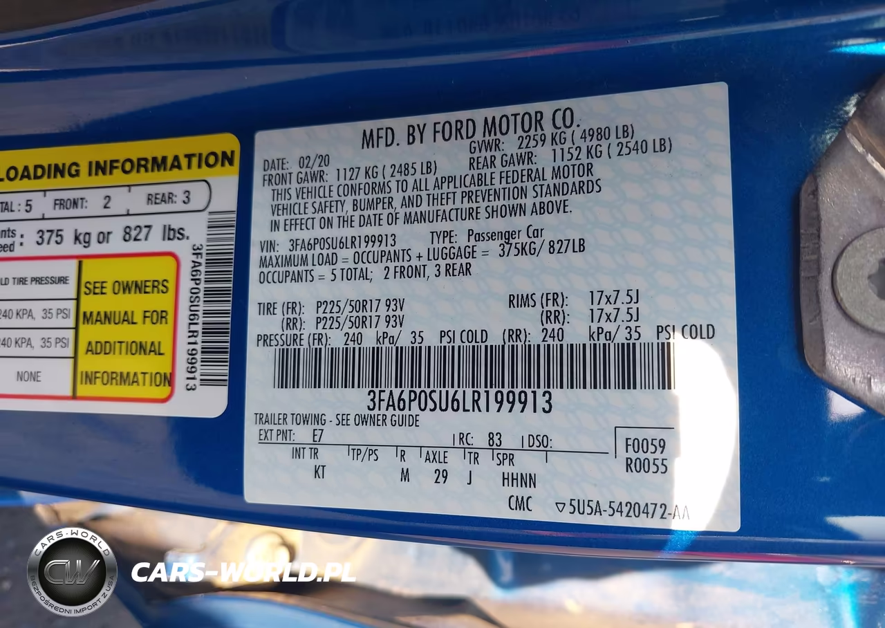 2020 Ford Fusion Plug-In Hybrid Titanium VIN:3FA6P0SU6LR199913 - 9
