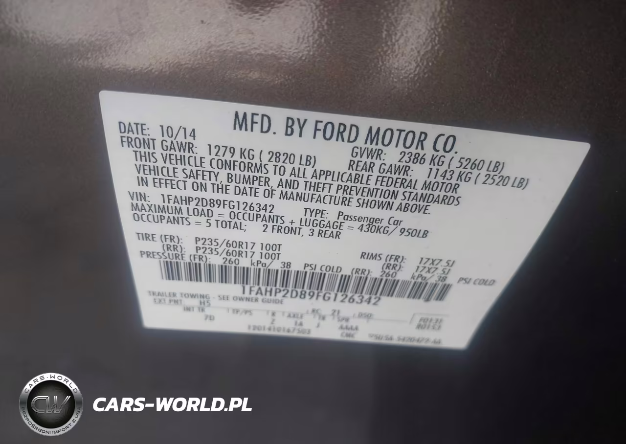 2015 Ford Taurus Se VIN:1FAHP2D89FG126342 - 9